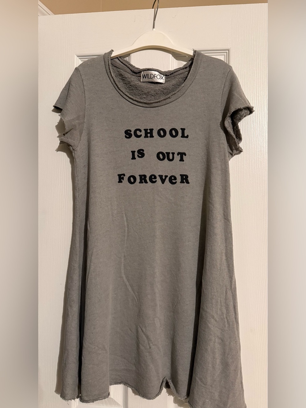 Wildfox "School Is Out Forever" Gray Dress sweatshirt material t-shirt M